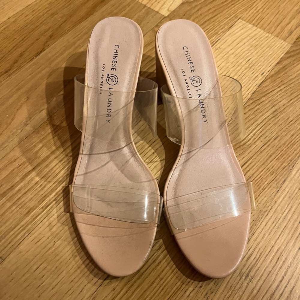 Chinese Laundry Women's Clear Slide Sandals Heels